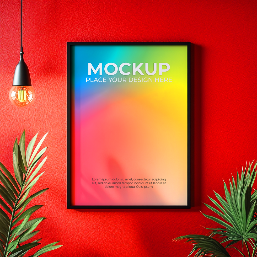 Realistic Wall Frame for Art Showcase psd