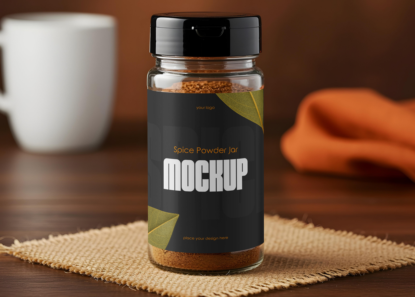 Spice Powder Jar Mockup psd