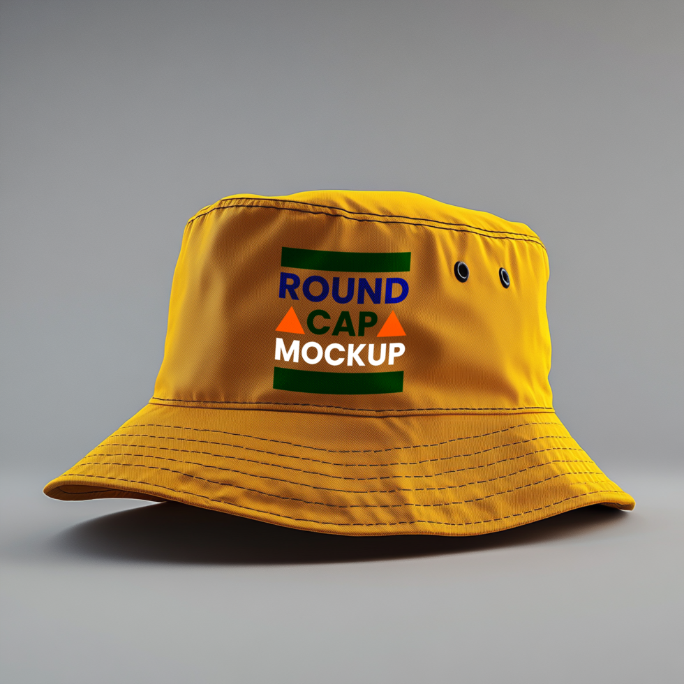 Fashionable Bucket Hat Mockup with Cap Hat Focus on Clean Merchandise and Mock Up Display psd