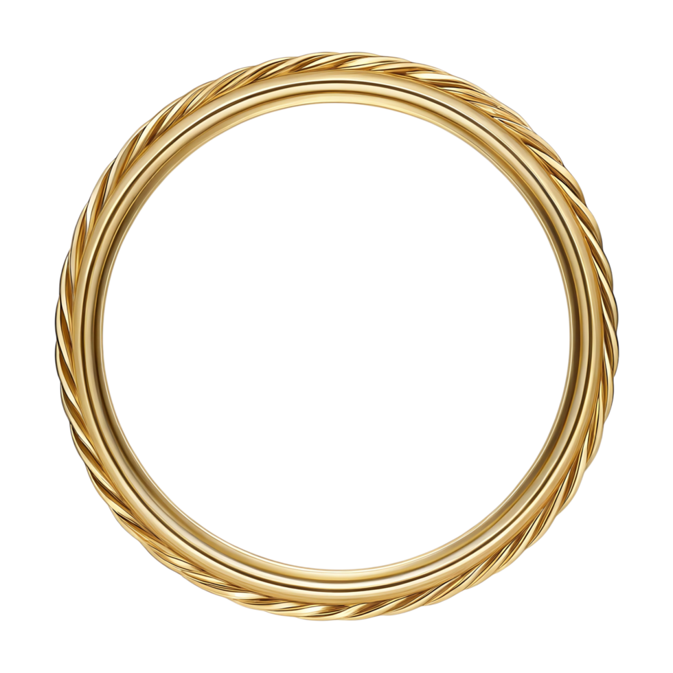 Elegant Gold Circular Frame with Intricate Twisted Design Ideal for Luxury Branding and Decorative Purposes png