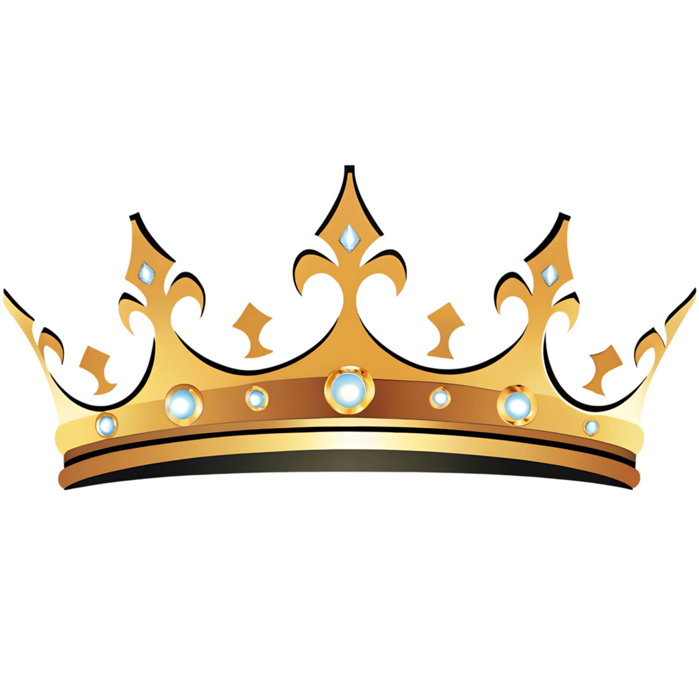 A Majestic Golden Crown with Sparkling Gems Regal Royalty Power Symbol png