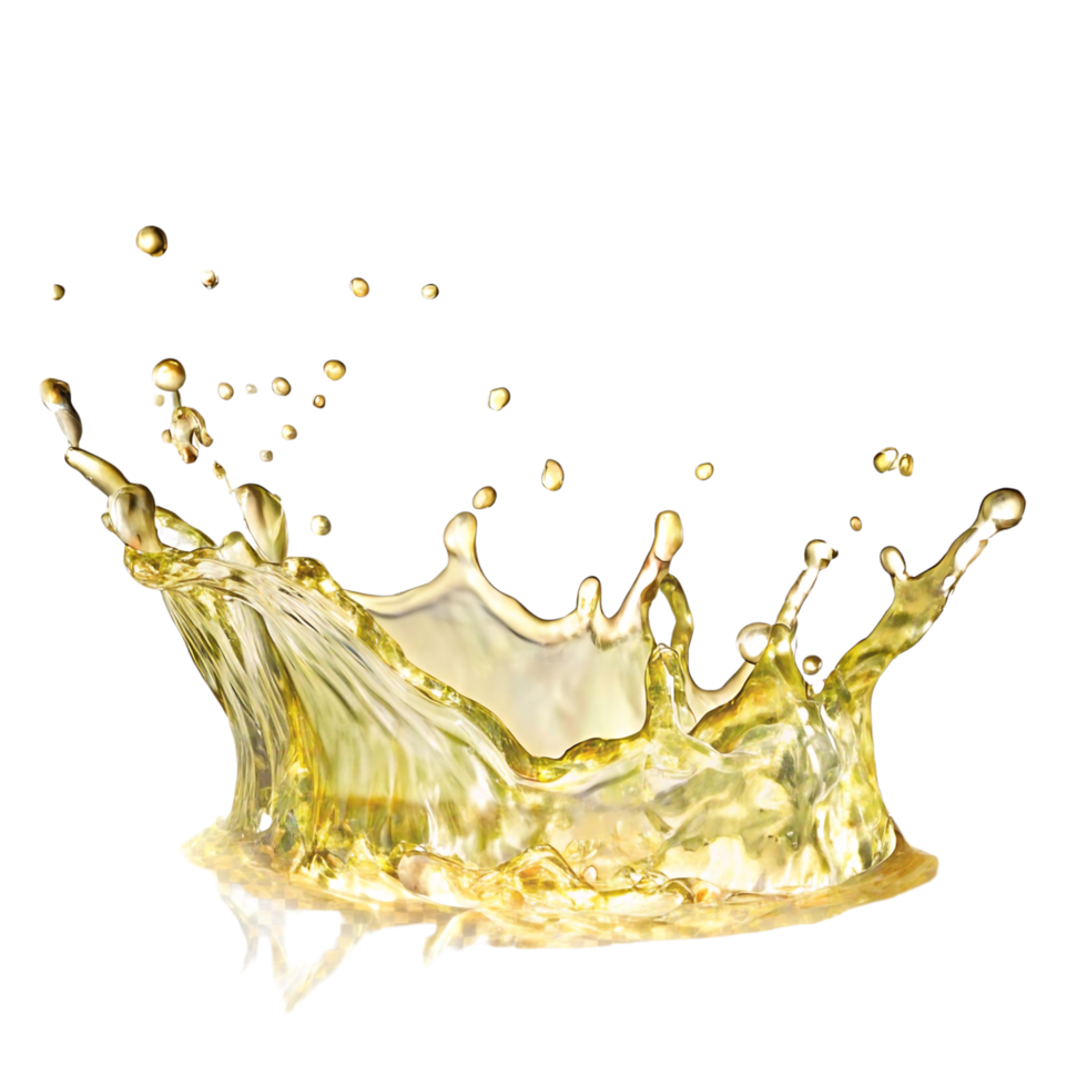 Stunning Golden Liquid Splashing on transparent Background A Dynamic of an Amber Fluid Crown png