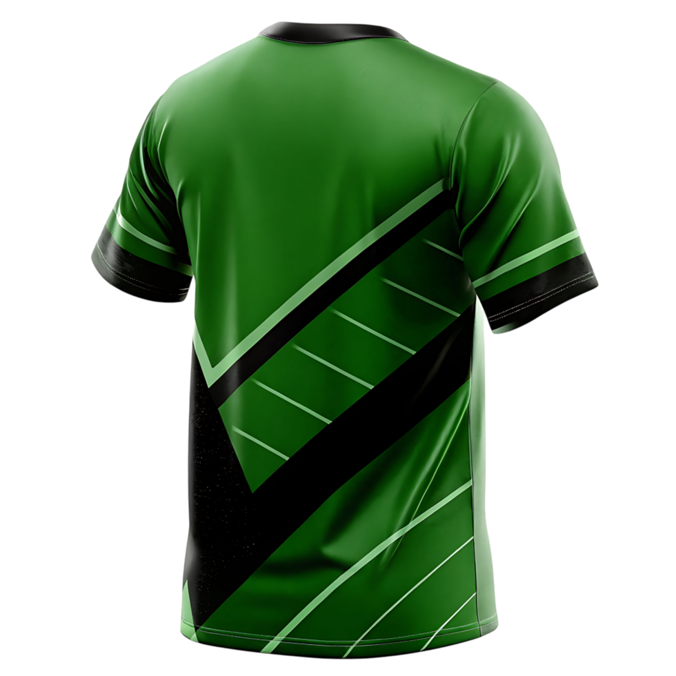 Green and transparent Athletic Jersey Back View Design Template for Sublimation Printing png