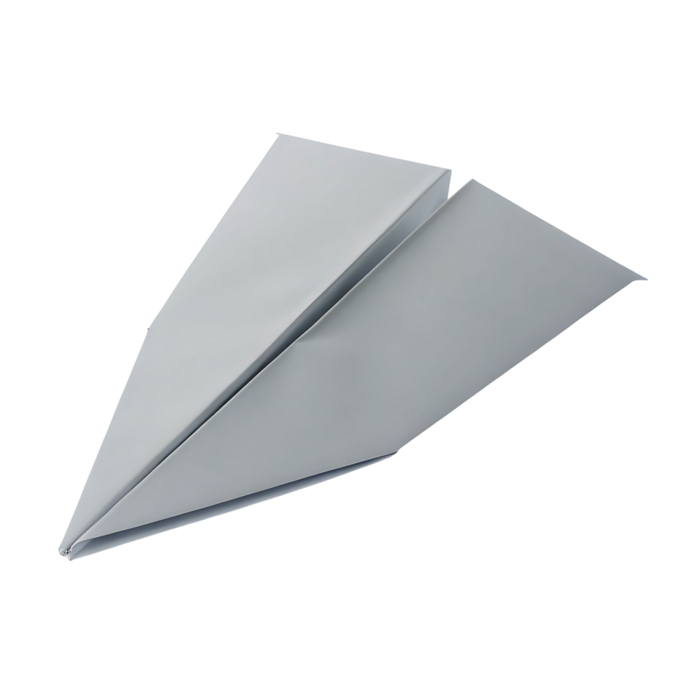 A Simple White Paper Airplane Isolated on a transparent Background Ready for Flight png
