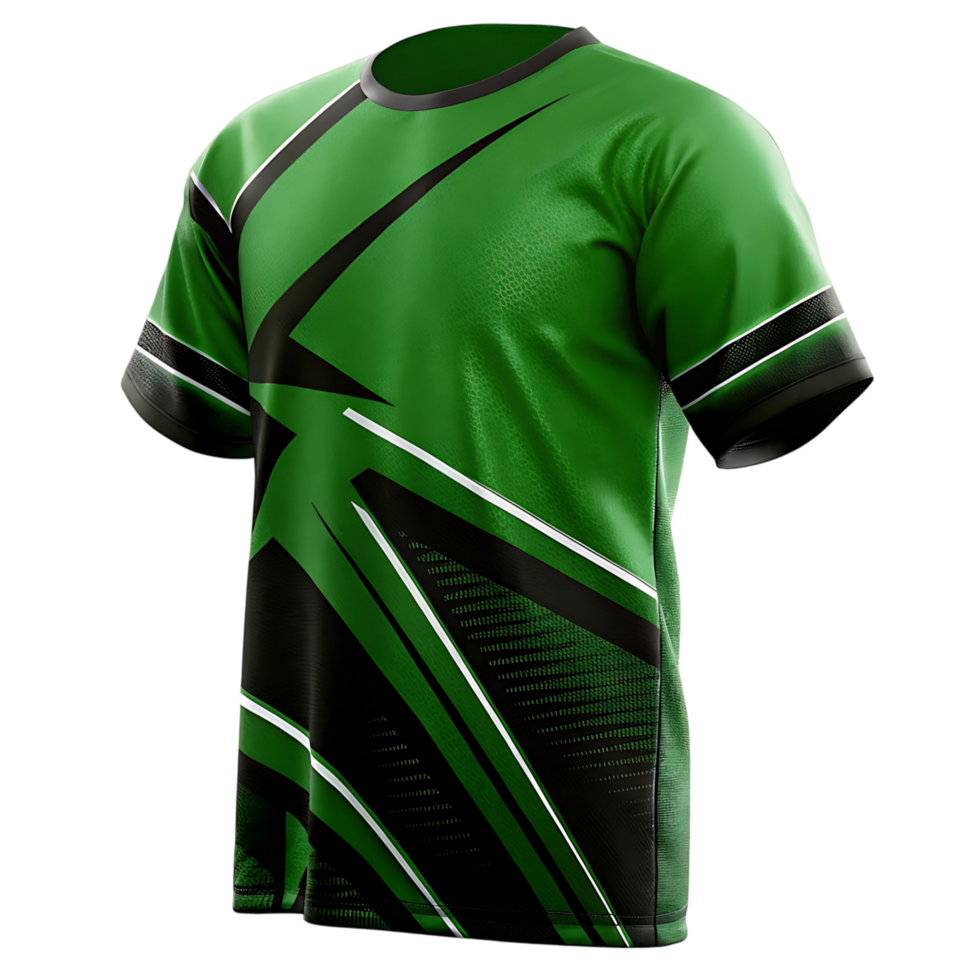 Green and transparent Sublimated Sport Jersey Design Template for Athletic Wear png