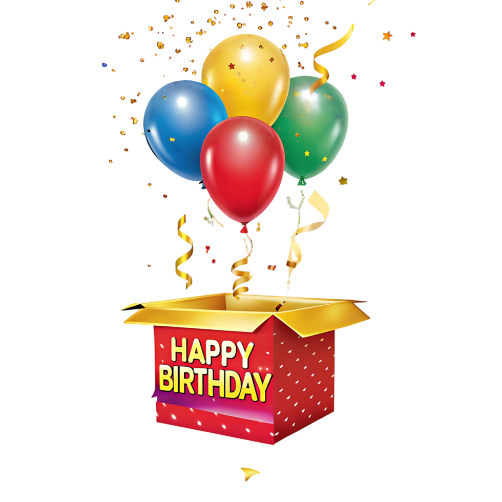 Happy birthday box clipart png