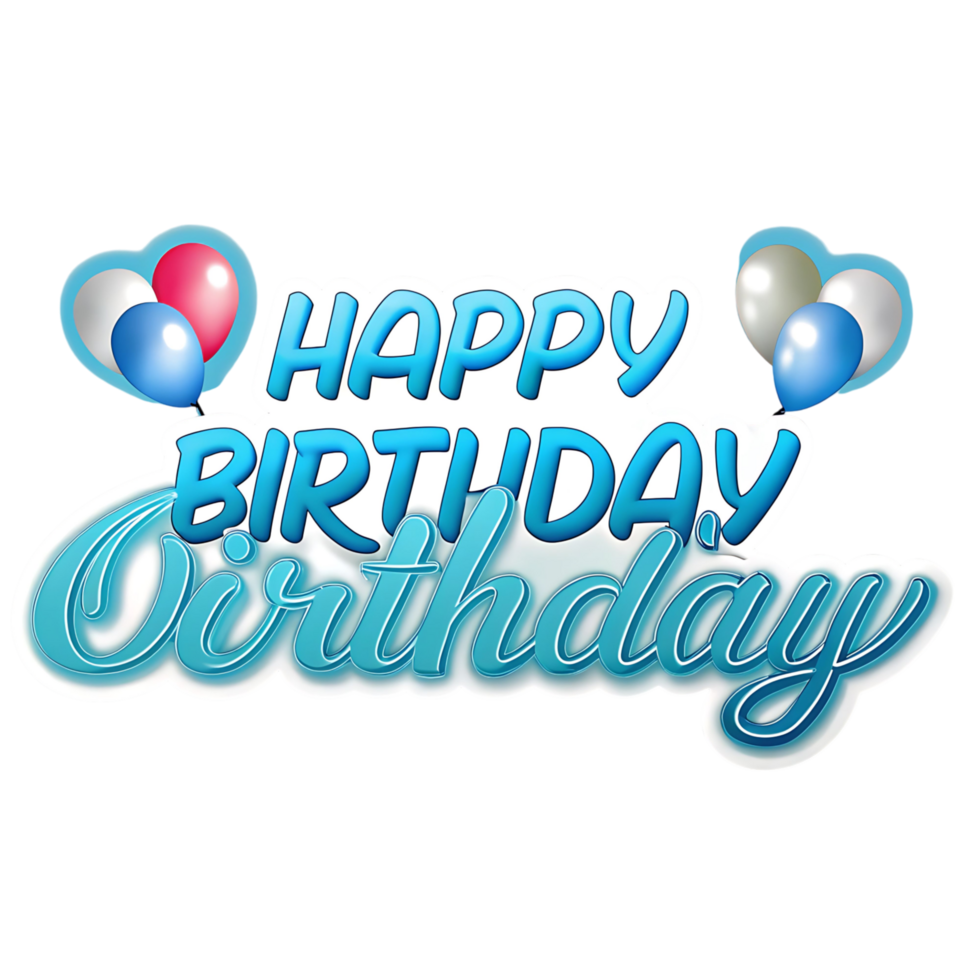 Happy Birthday Celebration with Balloons and Festive Design Elements png