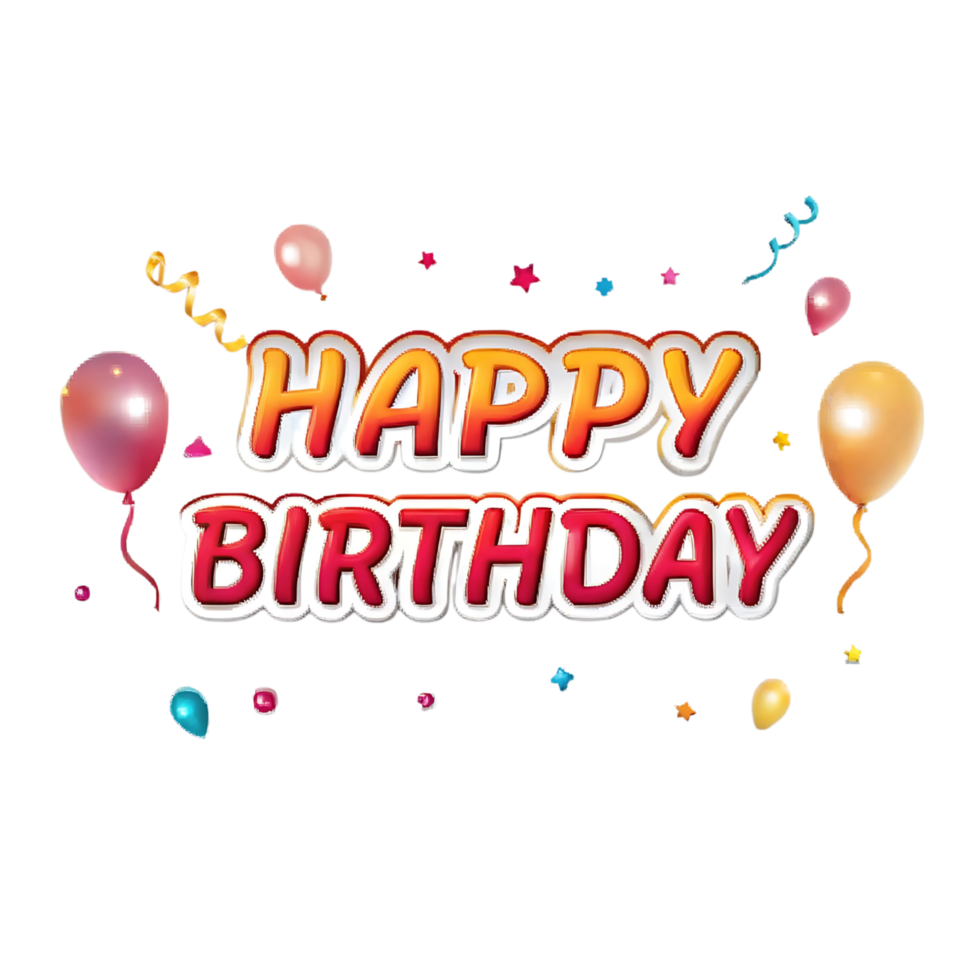 Happy Birthday Celebration with Balloons and Confetti A festive greeting card design png