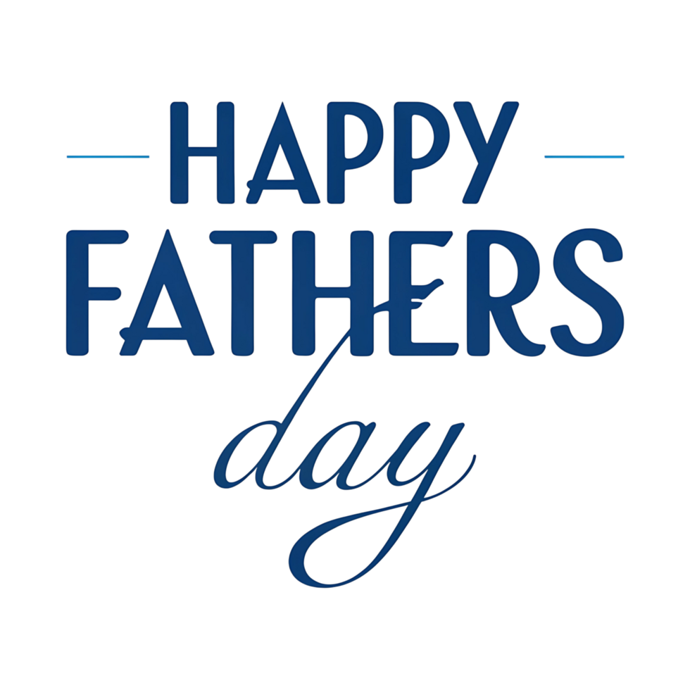Happy Fathers Day stylish text design with dark blue color png