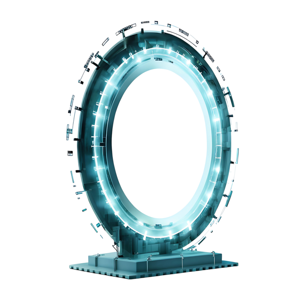 Futuristic Circular Portal Gateway Sci Fi Technology Digital Art Render png
