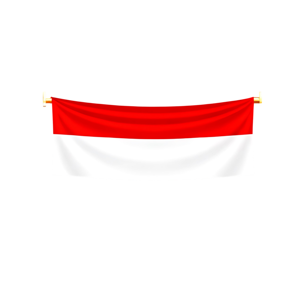of Indonesian Flag Hanging on a transparent Background Simple Clean Design png