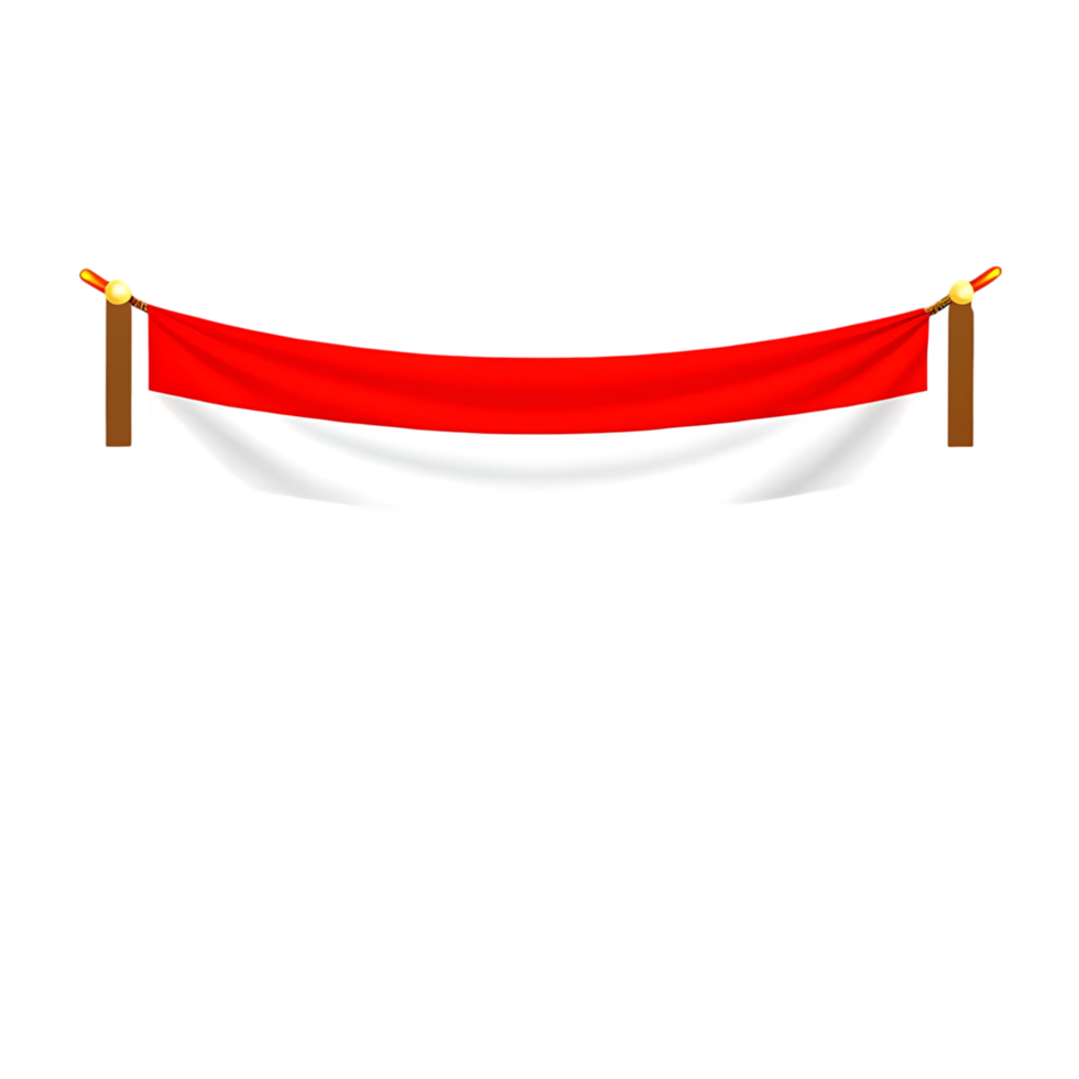 Indonesian Flag Banner Hanging Decoration Red and White Fabric Festive Celebration png