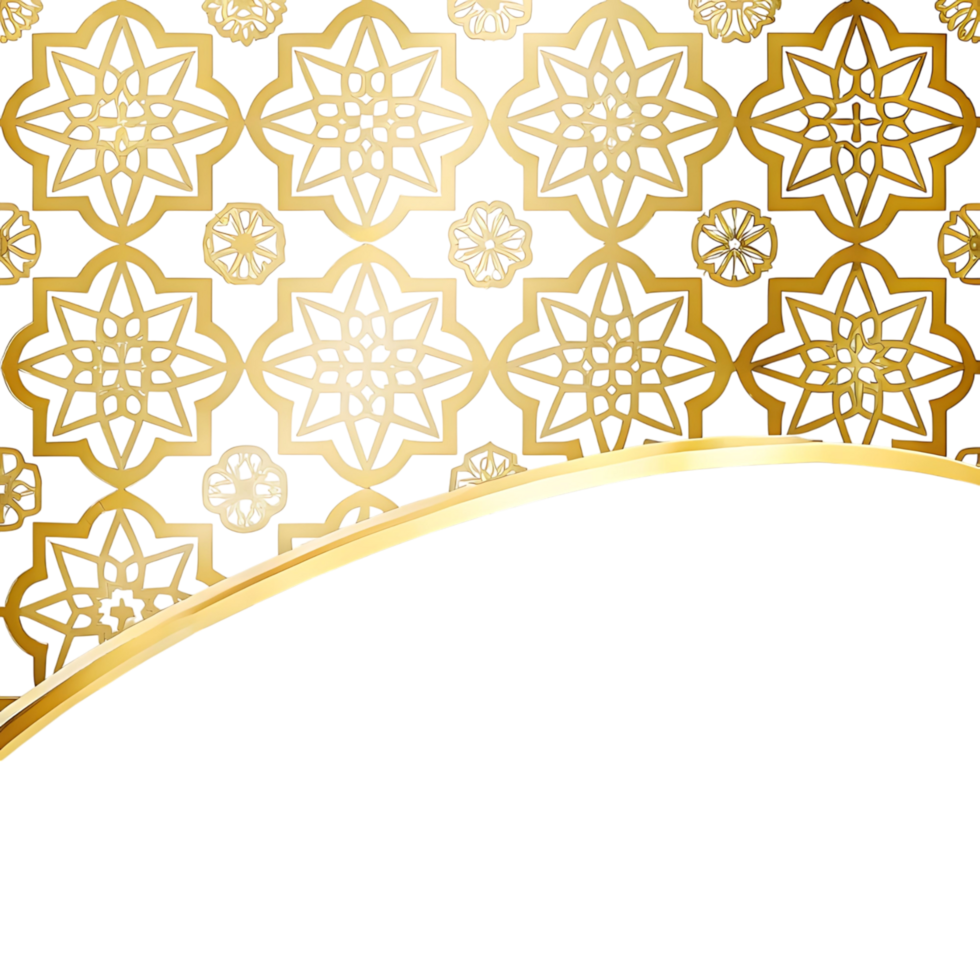 Elegant transparent and Gold Background with Intricate Geometric Patterns and a Swooping Design Element png