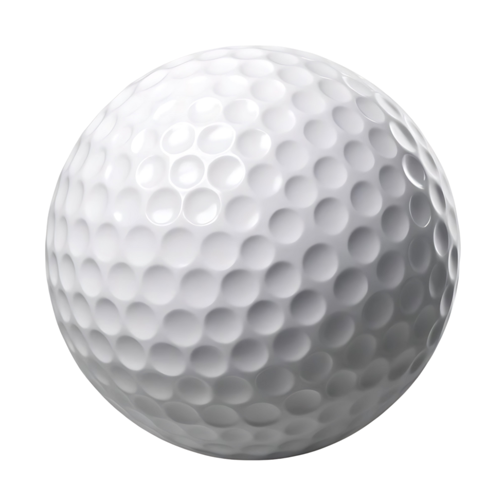Closeup View of a White Golf Ball Isolated on transparent Background Detailed Texture and Dimples png