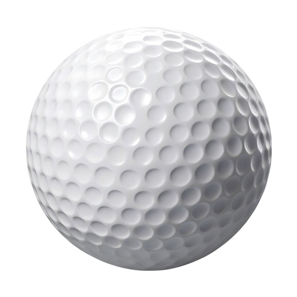 Closeup of a White Golf Ball Against a transparent Background High Resolution png