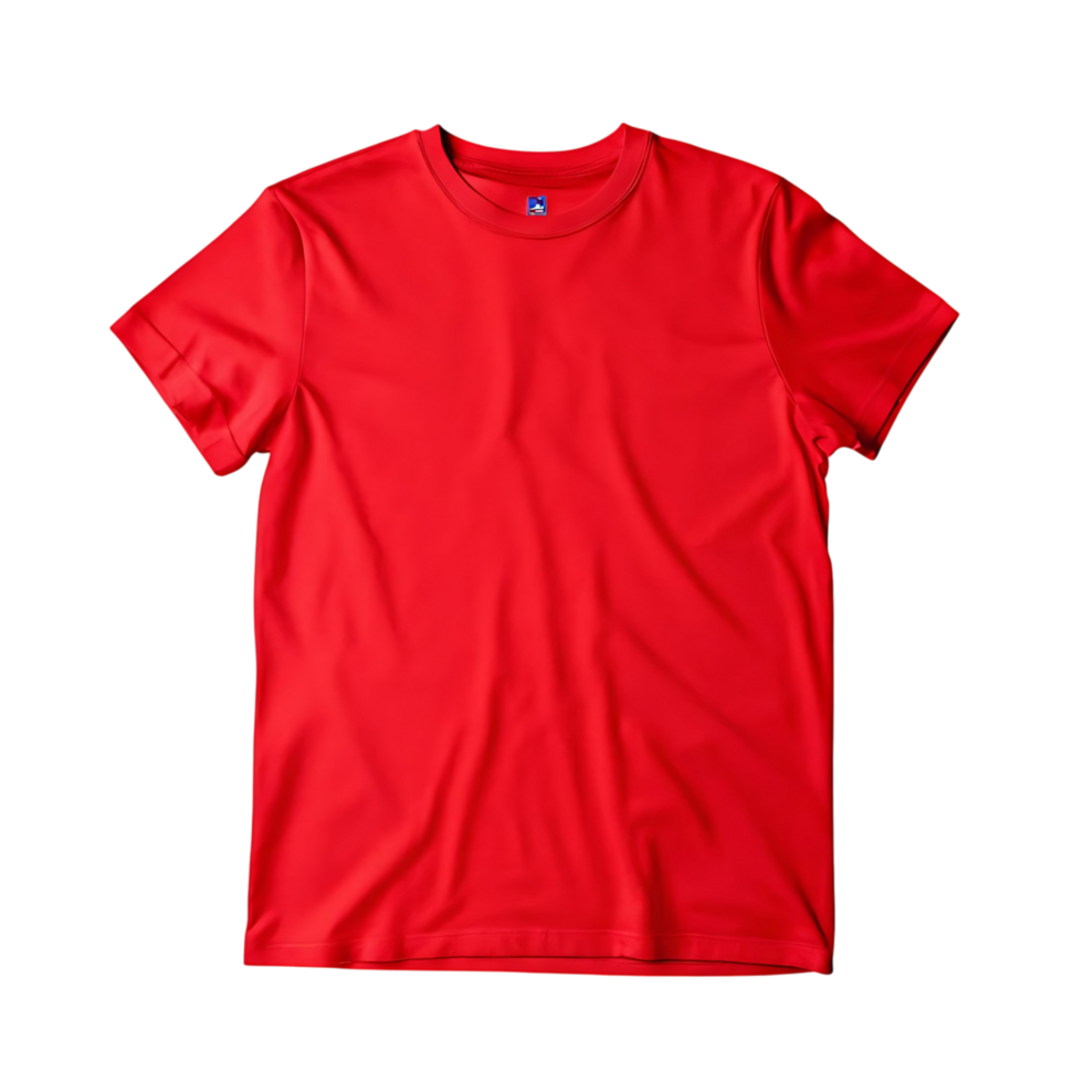 Blank Red Short Sleeve T Shirt Mockup on transparent Background for Clothing Design Presentation png