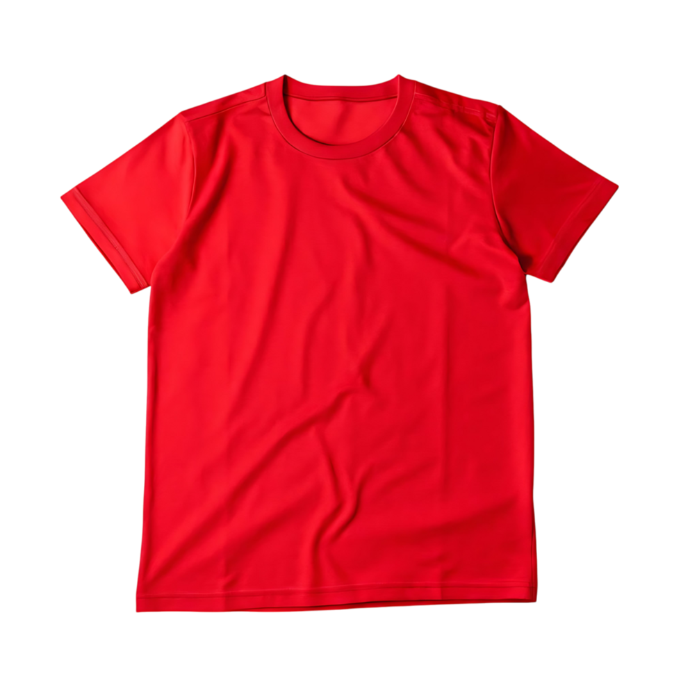 Red Crew Neck TShirt Mockup on transparent Background Product Presentation for Apparel Design png