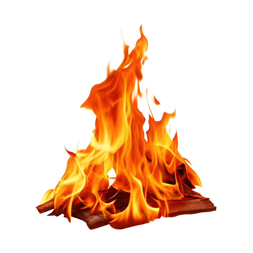 Fiery Bonfire Burning Brightly with Intense Flames and Glowing Embers png