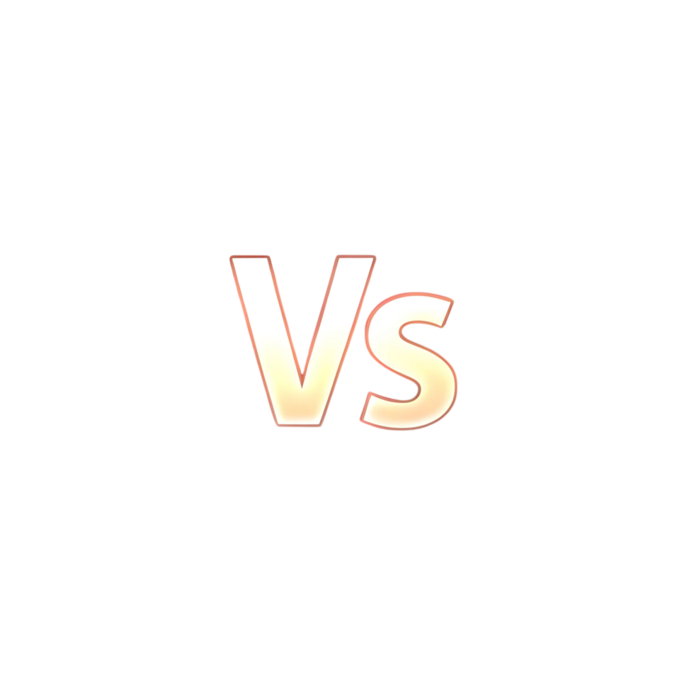 Versus Sign Orange and White Bold 3D Letters on transparent Background Competition Match Game Choice Option Selection Contrast png