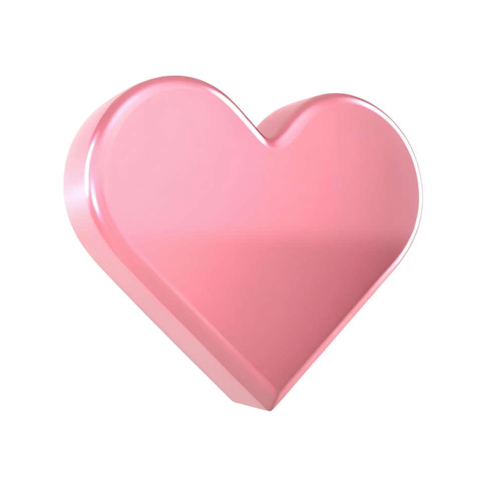 A Pink Glossy 3D Heart Shape for Valentines Day Romantic Love png