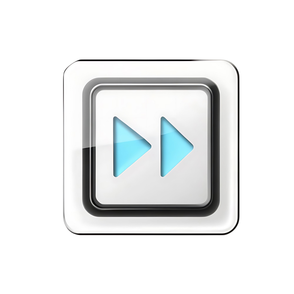 Glossy Silver Fast Forward Button Media Player Control Interface png