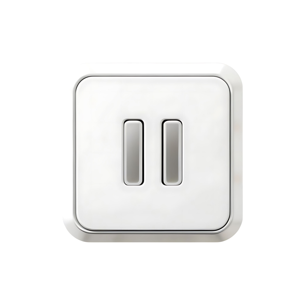 White Double Light Switch Modern Electrical Home Device png