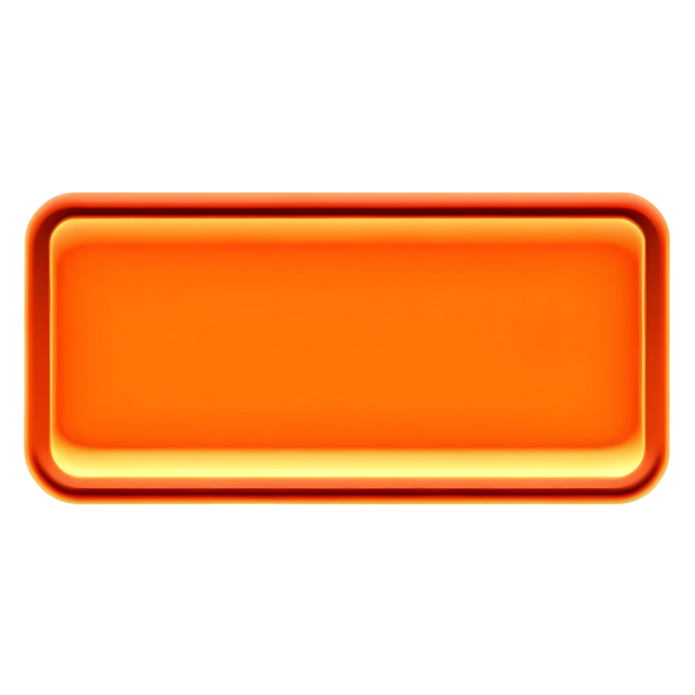 brilhante laranja retangular botão Projeto elemento com uma lustroso terminar e arredondado cantos para do utilizador interfaces e rede formulários png