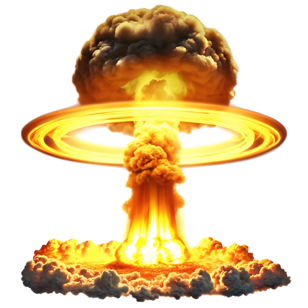 A Fiery Nuclear Explosion Mushroom Cloud Atomic Bomb Blast Devastation Destruction Inferno png