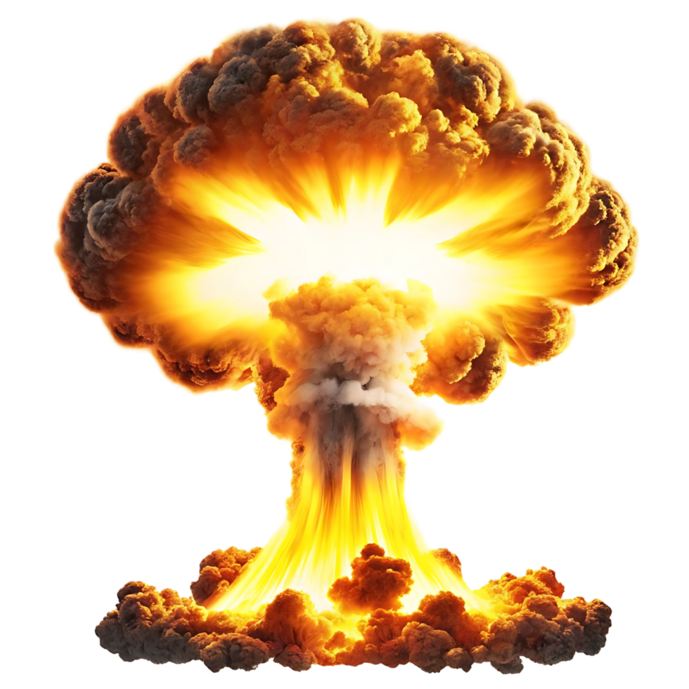 A Powerful Nuclear Explosion Mushroom Cloud Fireball Blast Devastation Destruction png