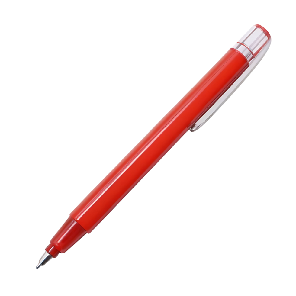 A Vibrant Red Ballpoint Pen Isolated on transparent Background for Writing and Note Taking png