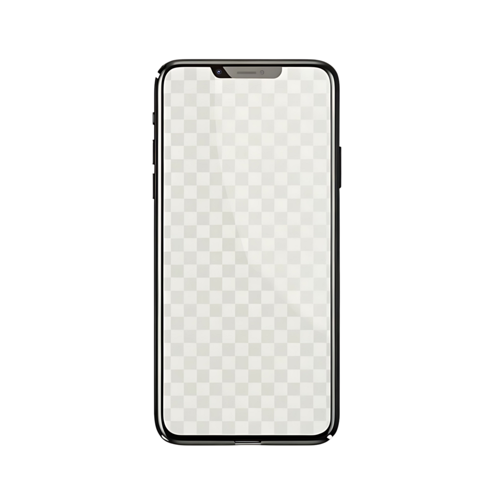 transparent Smartphone Mockup with Transparent Screen for App Presentation and UI Design png