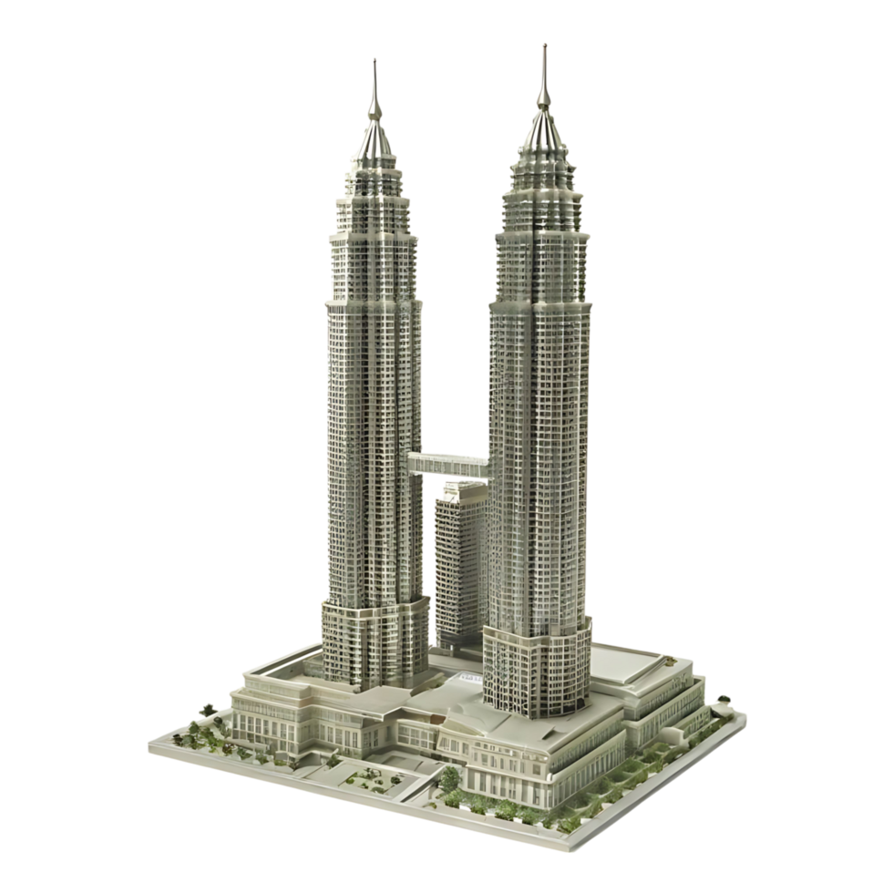 A model of the petronas twin towers png