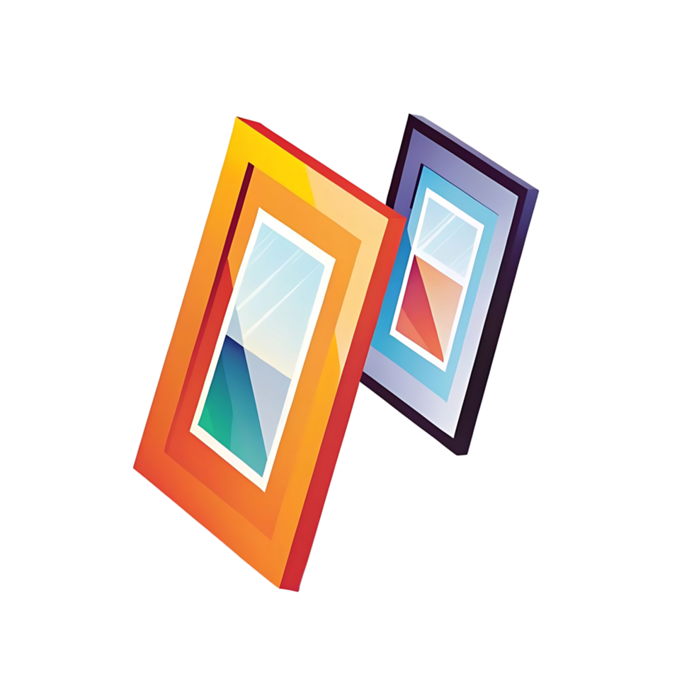 Abstract Colorful Frames Overlapping in a Dynamic Composition png