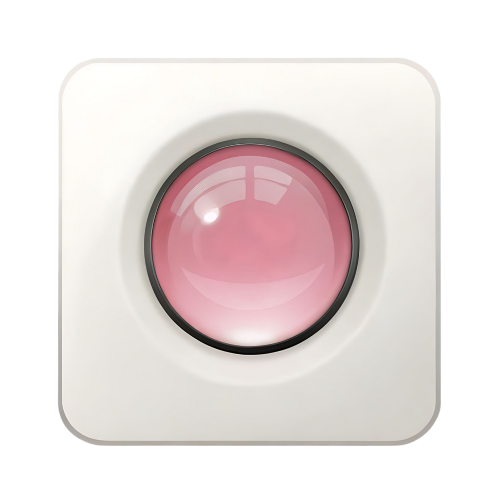 Pink Button on White Square App Icon Interface Design Element png