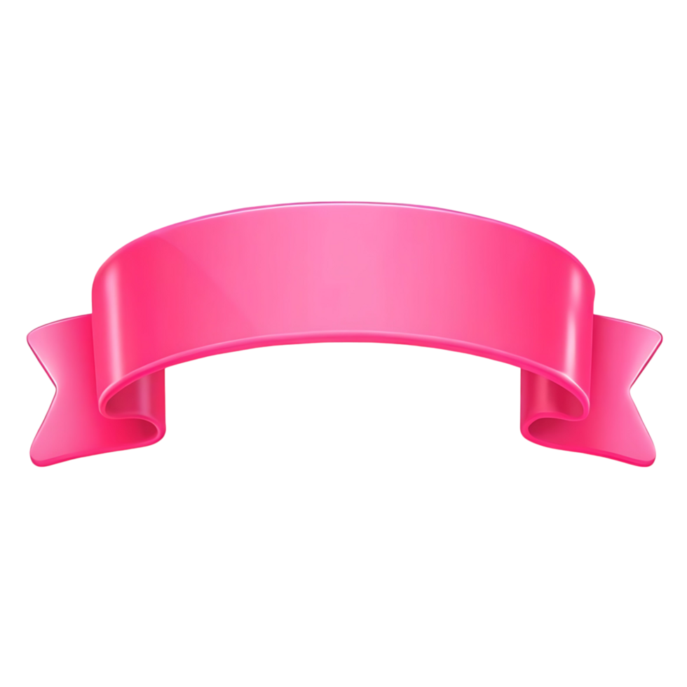 Pink glossy ribbon banner design element for website or graphic design projects png
