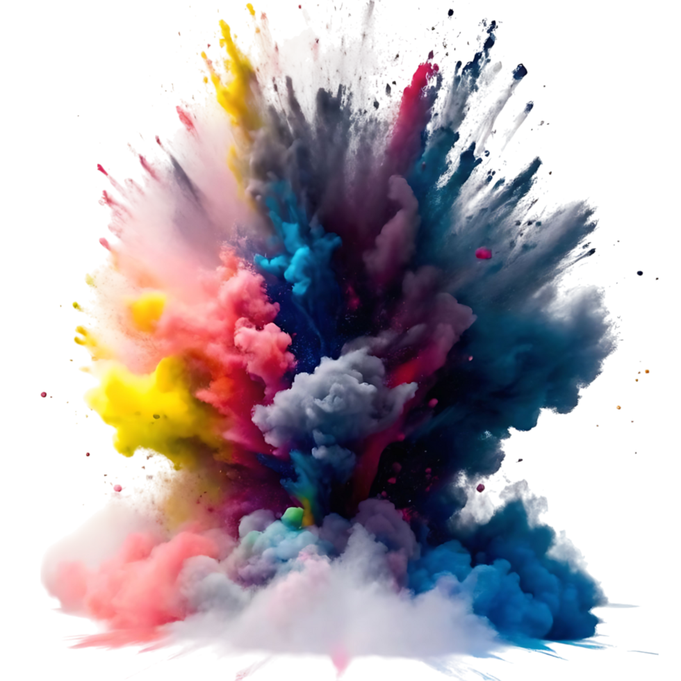Vibrant Color Explosion Abstract Art Background featuring a multicolored burst of paint png
