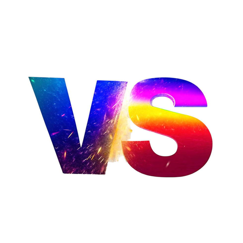 Fiery Colorful Versus Letters V and S on transparent Background png