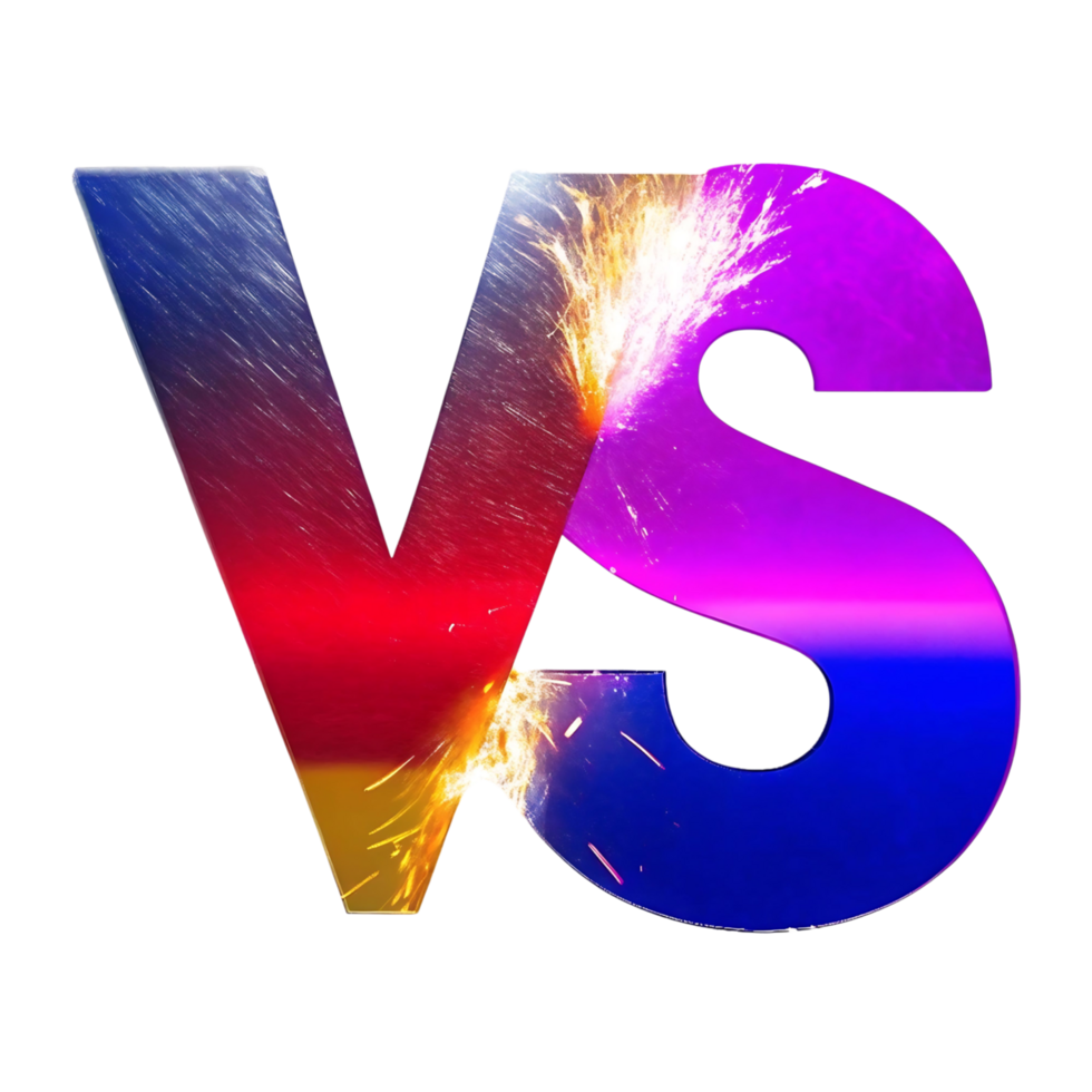 Fiery Versus Sign with Gradient Colors and Sparks png