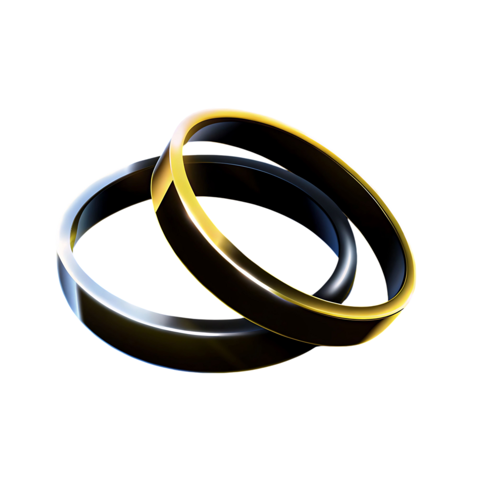 Two Intertwined Rings Gold and Silver Precious Metal Wedding Bands Symbol of Love and Commitment png