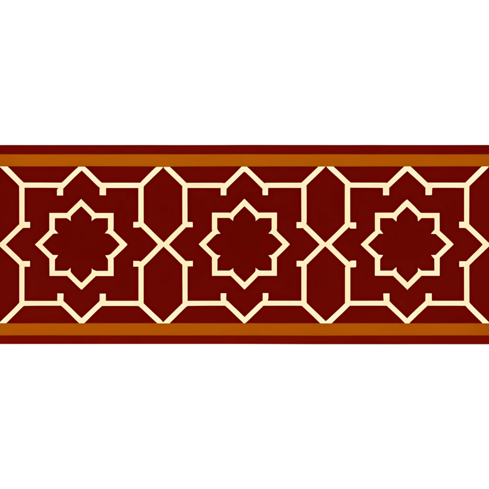 Ornate Geometric Pattern Brown and Beige Repeating Design Element png
