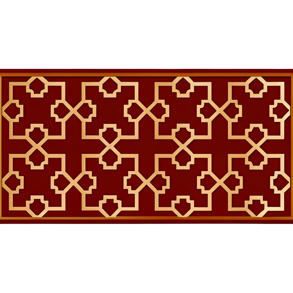 Intricate Geometric Pattern Design in Red and Gold a Beautiful Repeating Texture for Background or Decoration png