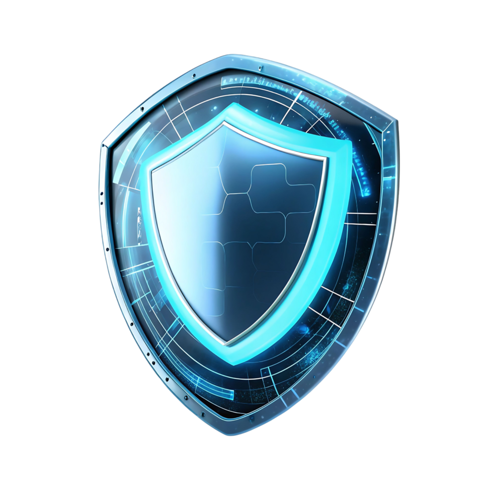 Futuristic Digital Shield Protection System Cyber Security Network Defense png