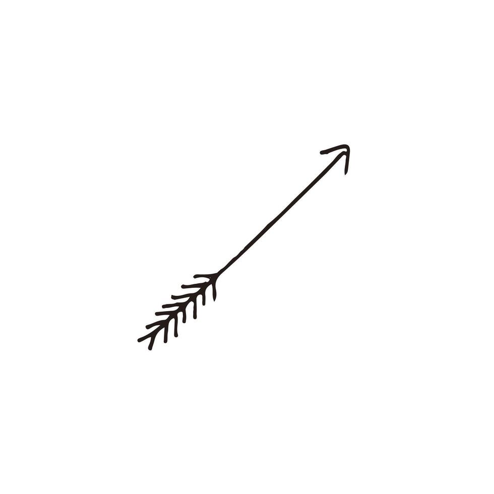Hand drawn doodle sketch arrow isolated on white background vector
