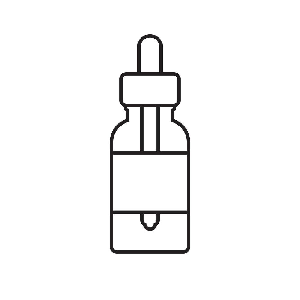 Flat oil essence bottle isolated on white background vector