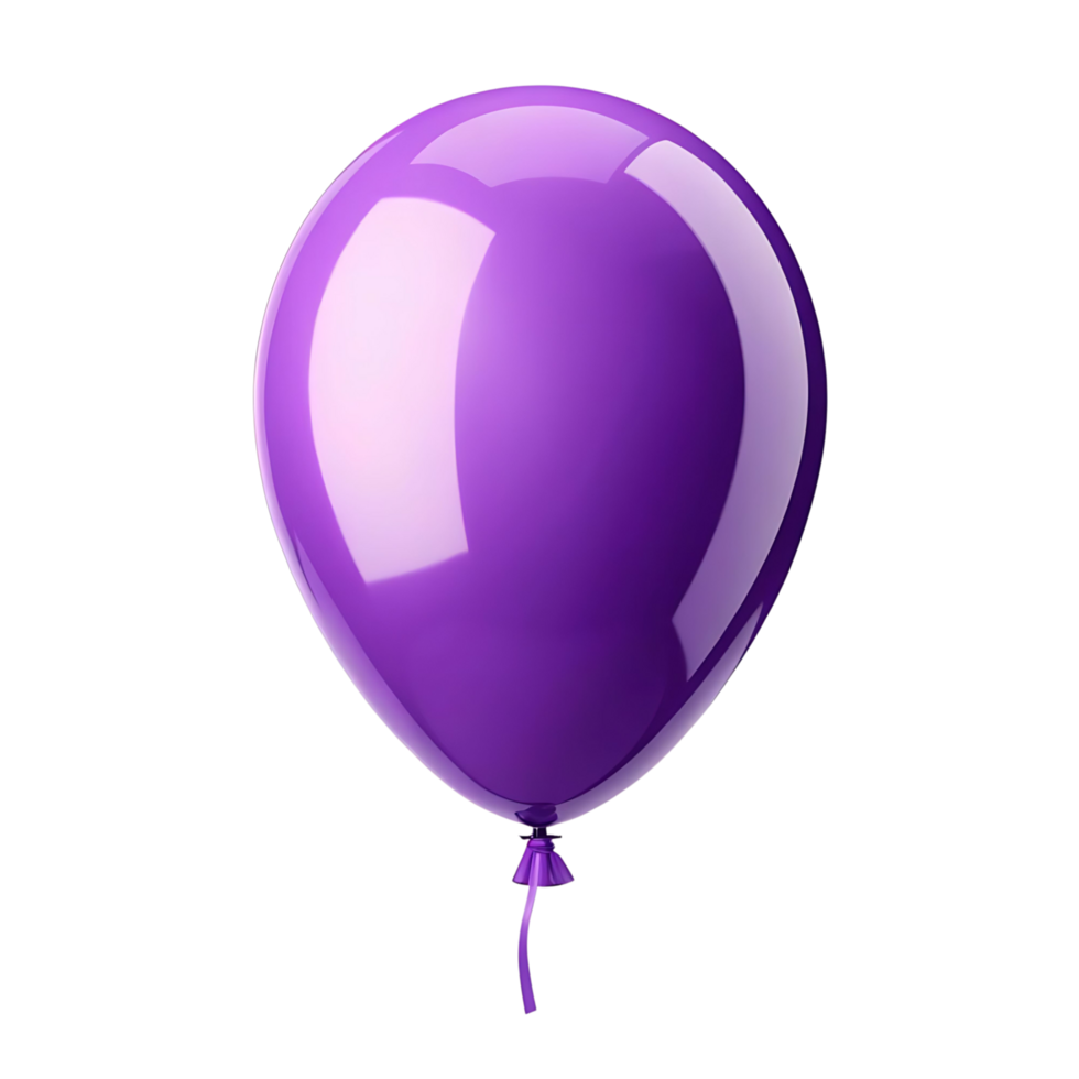 A Single Shiny Purple Balloon Isolated on transparent Background A Festive Decoration for Parties Celebrations and Events png