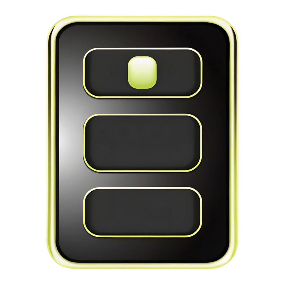 Abstract transparent and Yellow Graphic User Interface Button Design with Three Rectangular Sections png