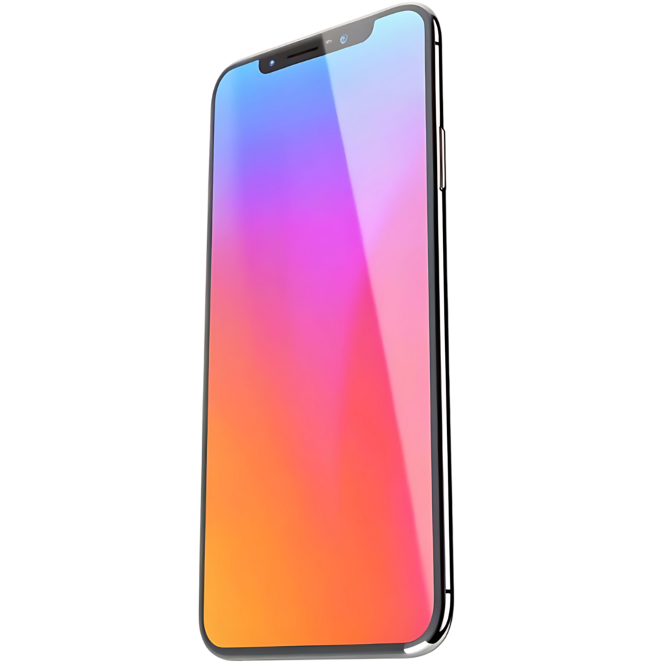 Sleek Modern Smartphone with Vibrant Gradient Display High Resolution Screen Technology png