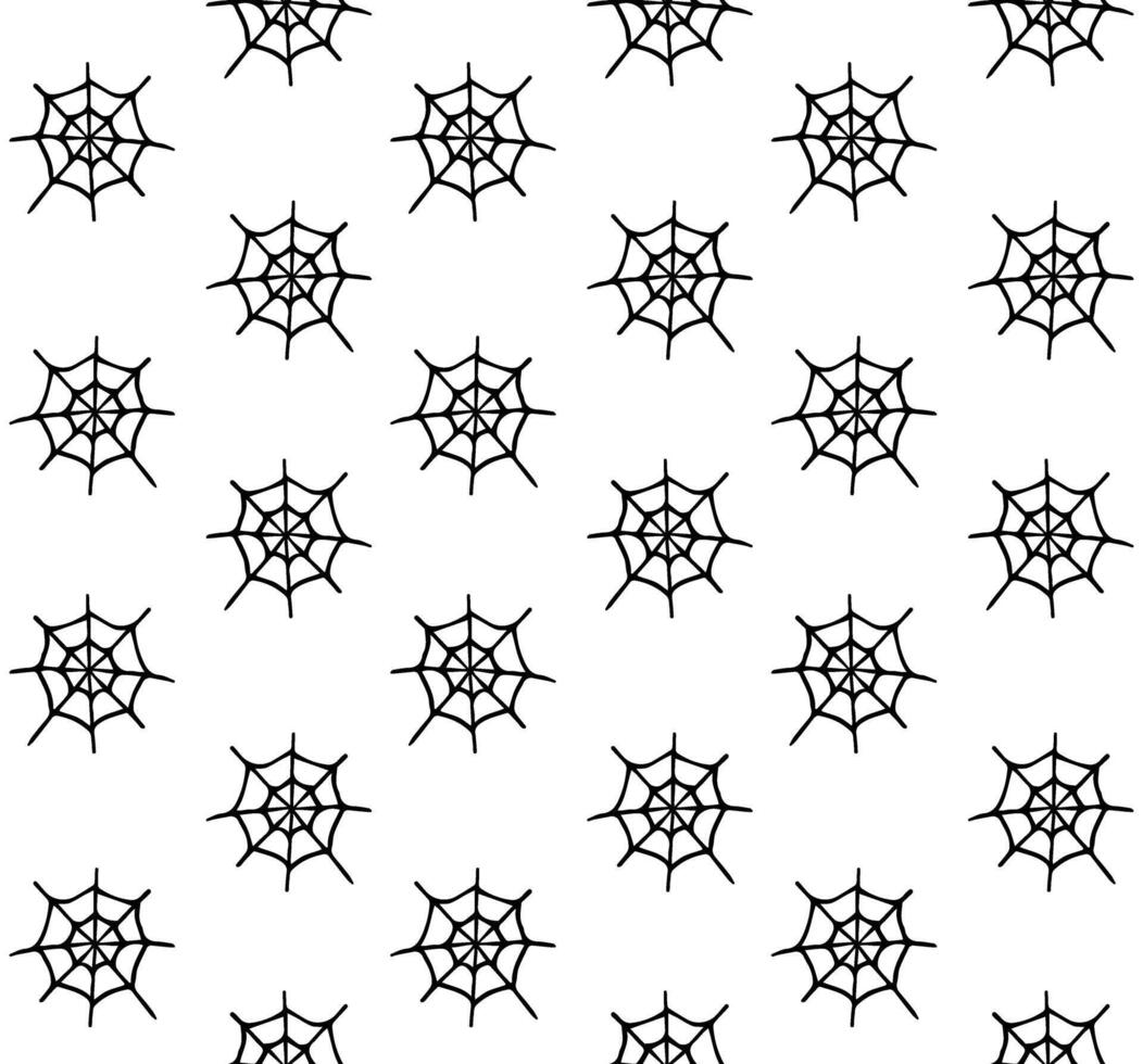 Seamless pattern of hand drawn spider web vector