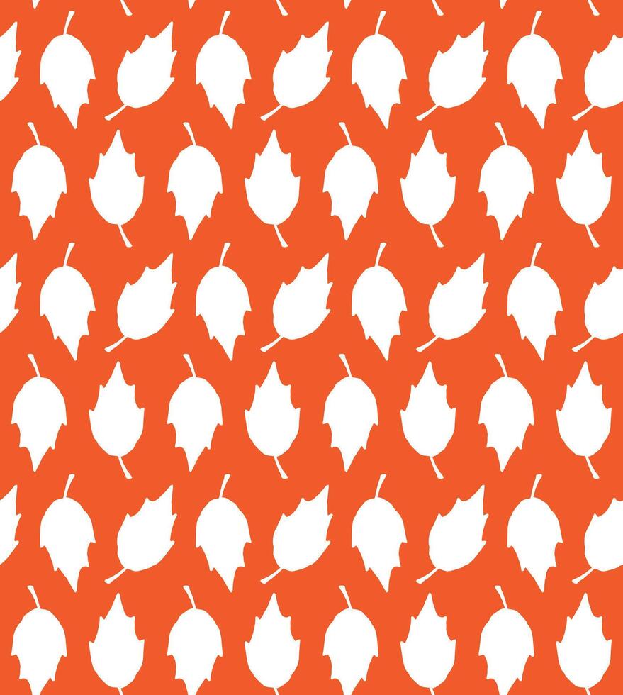 Seamless pattern of hand drawn doodle sketch orange autumn leaves vector
