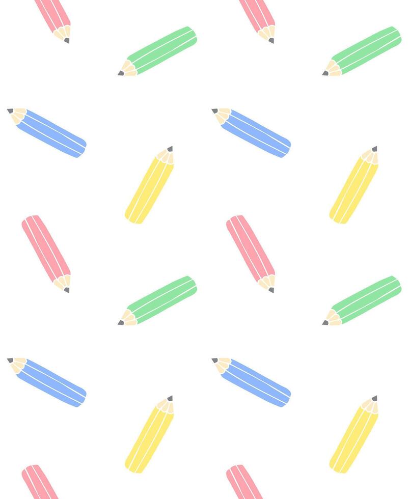 Seamless pattern of hand drawn pencil isolated on white background vector